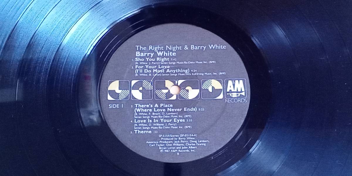 【中古LPレコード】　　　BARRY WHITE バリー　ホワイト　／　ザ・ライト・ナイト＆バリー・ホワイト_画像3