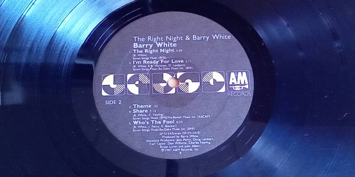 【中古LPレコード】　　　BARRY WHITE バリー　ホワイト　／　ザ・ライト・ナイト＆バリー・ホワイト_画像4