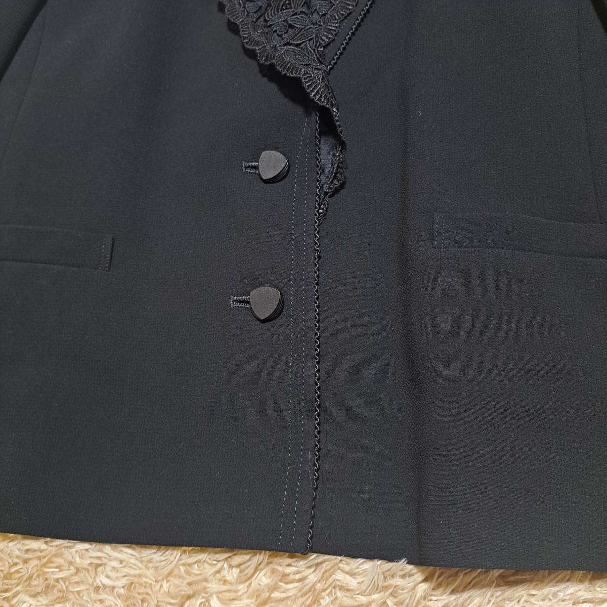 美品 SOIR PERLE 東京ソワール ワンピース アンサンブル 19 4XL 黒 大きいサイズ　喪服 礼服 ブラックフォーマル スーツ セットアップ_画像4