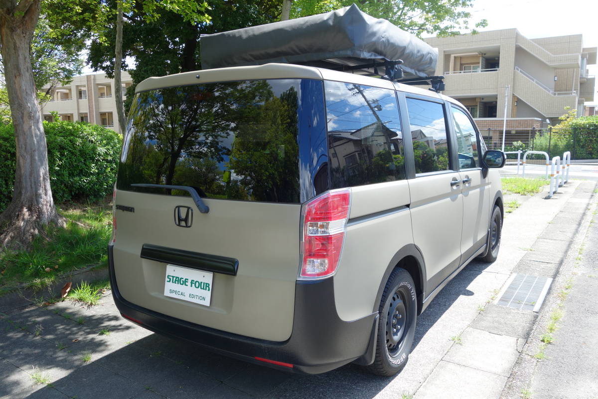 H22/10　ホンダ・ステップワゴン　FWD　8人乗り★40400㎞　車検無し★全塗装　ルーフトップテント付き_画像4