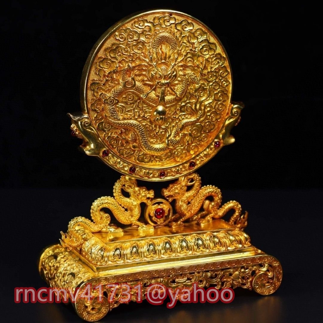 81SHOP」 ミニ屏風 大開運 風水黄金龍/合金製 屏風 衝立 81SHOP」 ミニ屏風 大開運 風水黄金龍/合金製 屏風 衝立