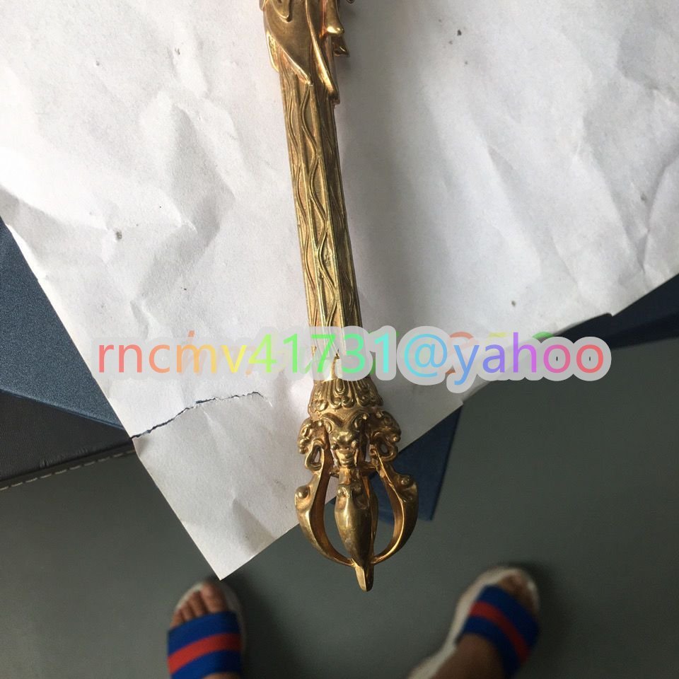 81SHOP」密教法具☆ 極上品 鉞斧 寺院仏具 銅製 磨き仕上げ 長さ 81SHOP」密教法具☆ 極上品 鉞斧 寺院仏具 銅製 磨き仕上げ 長さ