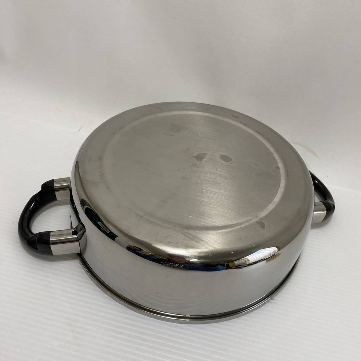 MIYACO 3layer cook ware objet オブジェ 両手鍋 鍋 25cm シルバー 3層鋼鍋_画像4