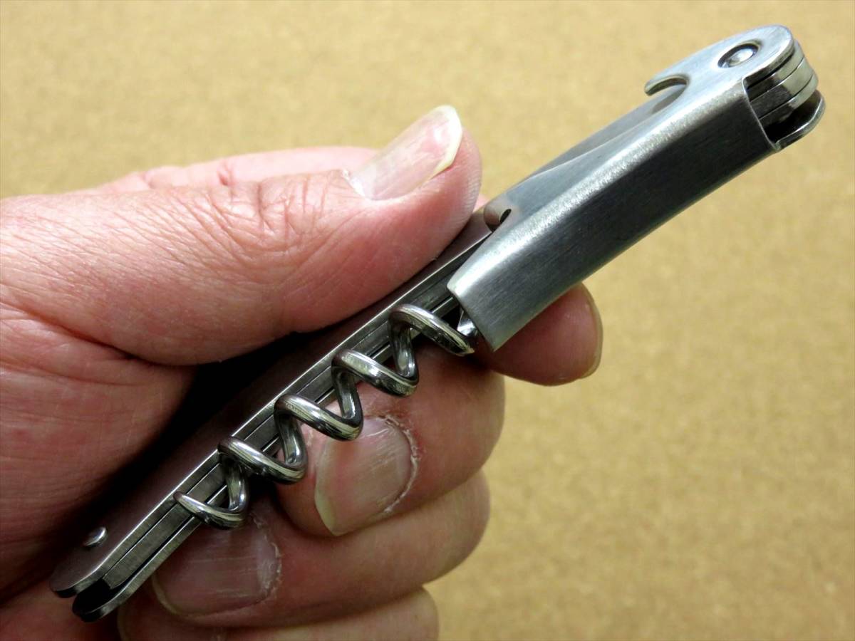 ソムリエナイフ MAXOS マクソス 関の刃物 ステンレス 特許加工でコルク栓が安定して抜き取る ワインオープナー オールステンレス 日本製の画像6