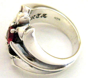 * silver 925 SKT ring with ruby 6 number new goods unused * SKT ring pin key ring 