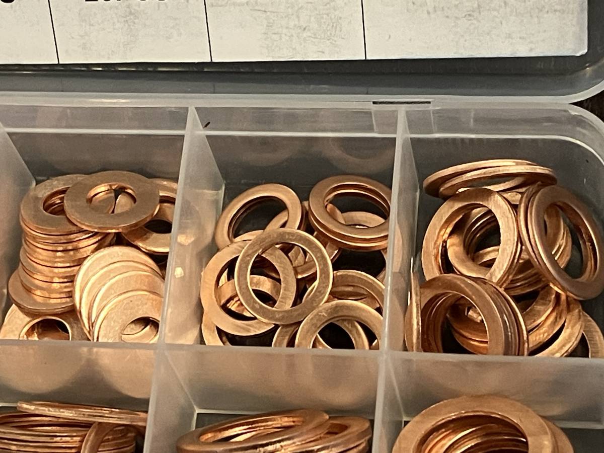 # high quality # exclusive use case attaching 200 piece SET copper made drain washer drain gasket gasket M5 M6 M8 M10 M12 M14 oil exchange etc. 