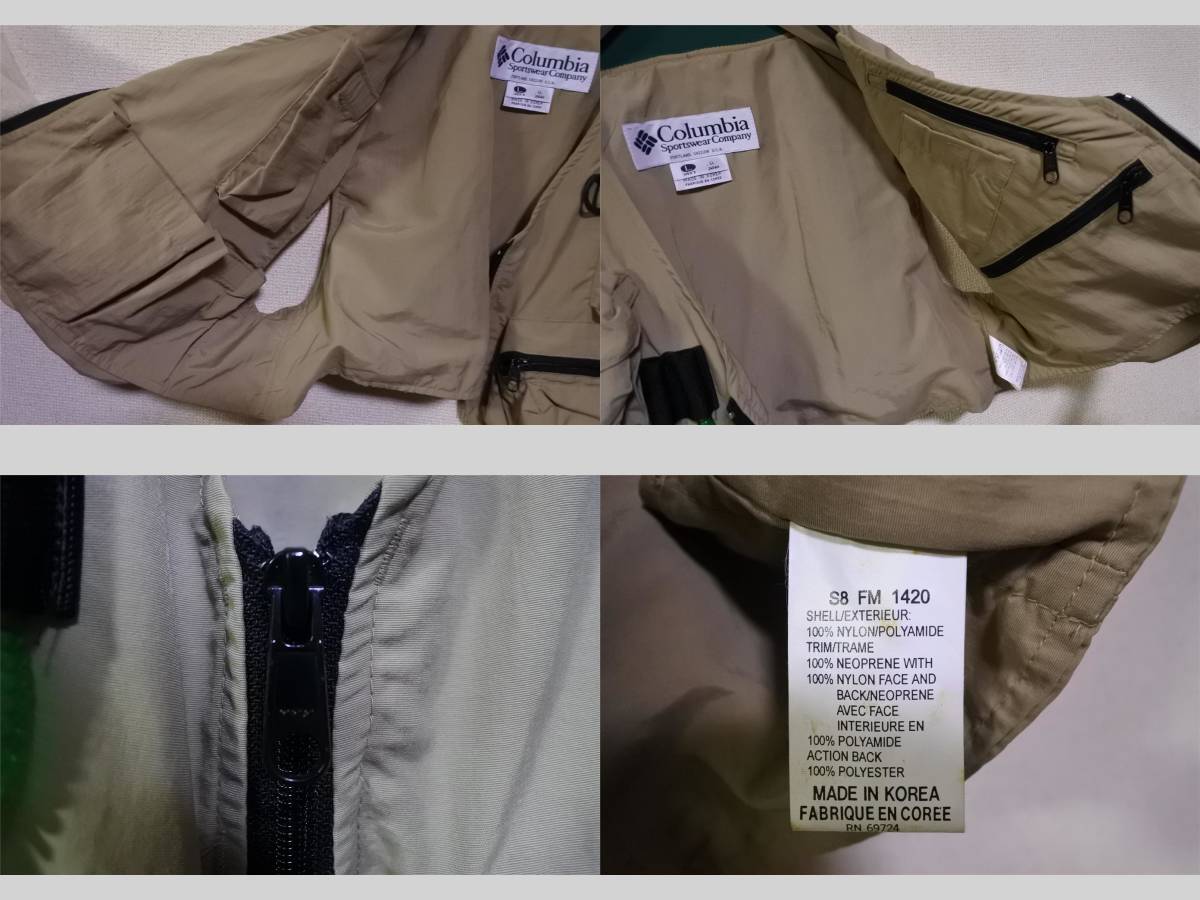 90's Columbia PFG Fishing Gear size LL コロンビア フィッシングベスト ショート丈 韓国製_画像10