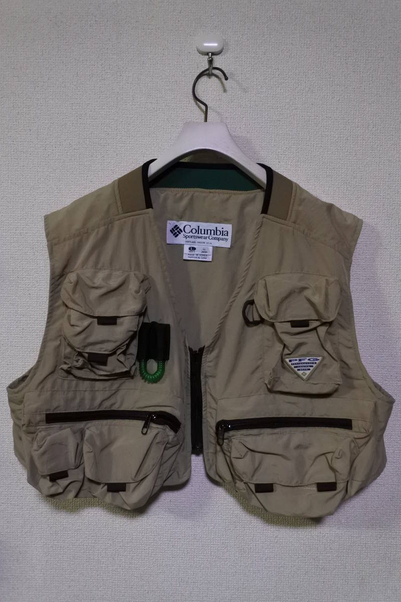 90's Columbia PFG Fishing Gear size LL コロンビア フィッシングベスト ショート丈 韓国製_画像1