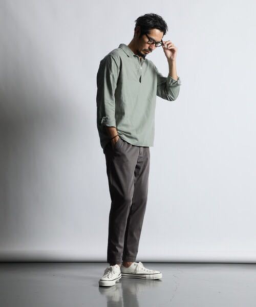 The DUFFER of ST.GEORGE LINEN BLEND SKIPPER SHIRT：綿麻素材 スキッパーシャツ Sの画像3