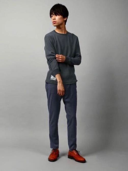 The DUFFER of ST.GEORGE STRETCH WOOL TAPERED SKINNY TROUSERS：スキニーテーパード ウールパンツ Lネイビー_画像3