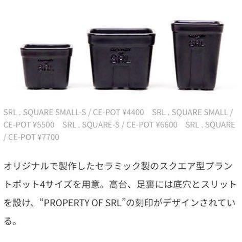 【新品】 SRL SQUARE POT スクエア セラミック ポットSRL. SQUARE SMALL/ CE-POT 鉢 ③ ネームタグ付属_画像4