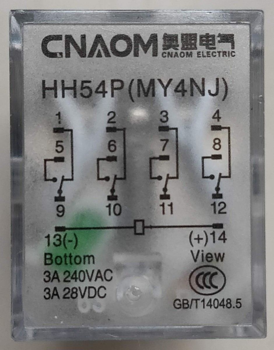 機械保全電気系実技　電気保全　診断用リレー６種（４極）_画像2