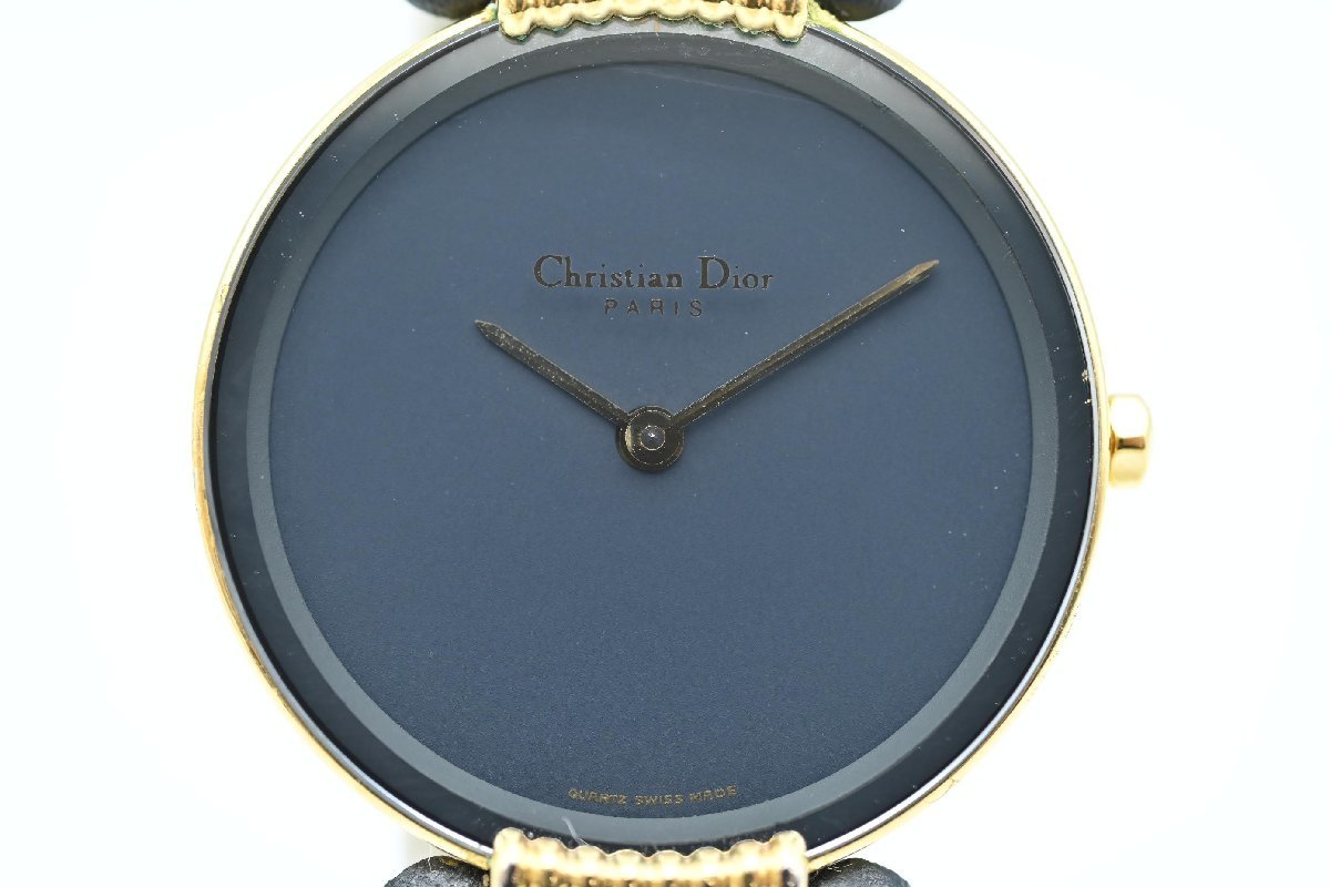 M01 Christian Dior クリスチャンディオール GP/革ベルト レディース クオーツ時計 ブラック文字盤 46 153-5