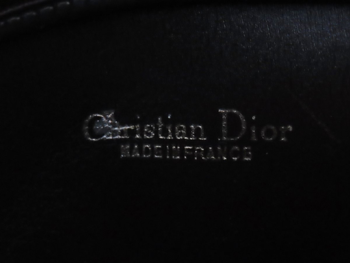 S01 Christian Dior クリスチャンディオール CDプレートロゴ ナイロンキャンバス/レザー がま口トートバッグ ハンドバッグ カーキ/ブラック_画像9