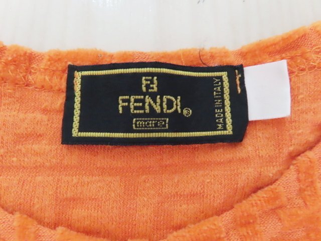 K02 FENDI フェンディ ズッカ Tシャツ/ショート丈 ミニスカート セットアップ 44/42 オレンジ_画像4