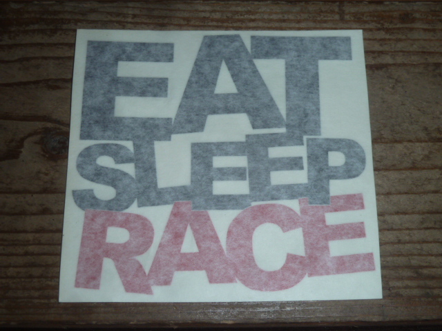 EATSLEEPRACE EAT SLEEP RACE FATLACE illest USDM JDM シビック インテグラ EG6 EJ1 EJ7 DC2 EK9 EK4 VTEC タイプR ホンダ ステッカー 1_NJ発“EAT SLEEP RACE”希少正規品最安値☆