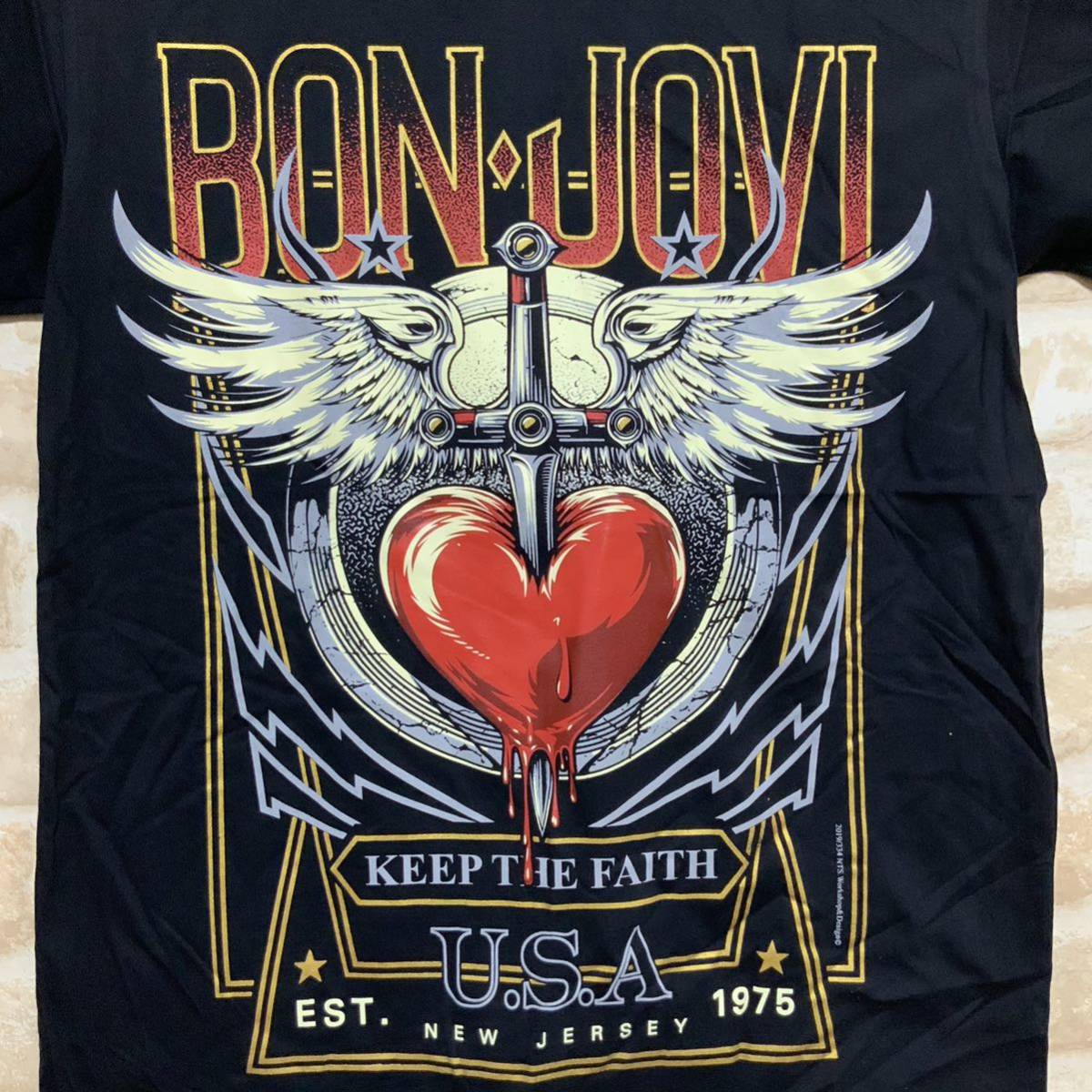 ボンジョビィ　Tシャツ　Mサイズ　ボンジョビ　Bon Jovi ロックバンド　半袖_画像2