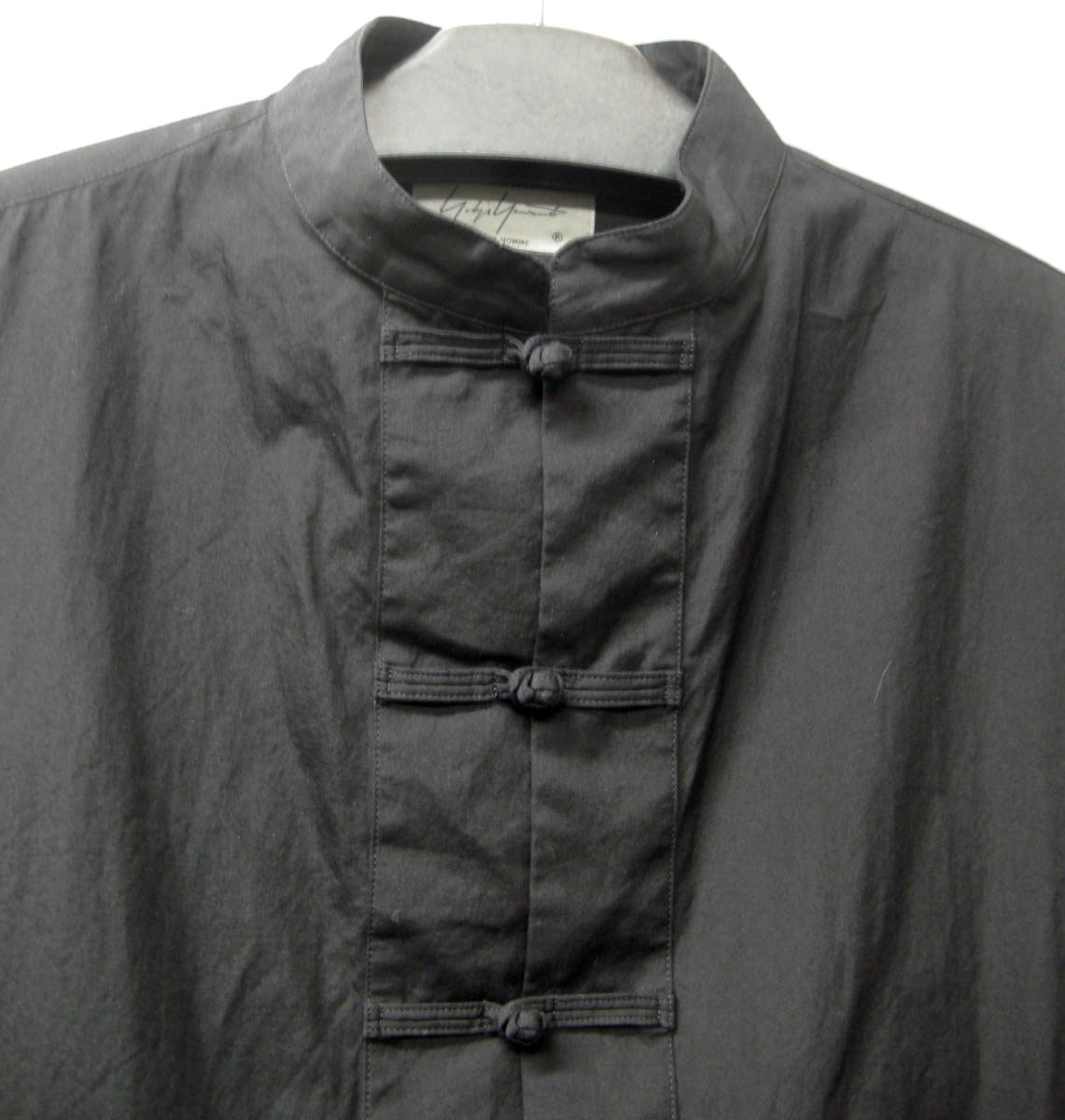 Yohji Yamamoto 20SS Chinese Button Long Shirt Black 2 ヨウジヤマモト プールオム 20SS チャイナ ボタン ロング シャツ 2 玉紐_画像2