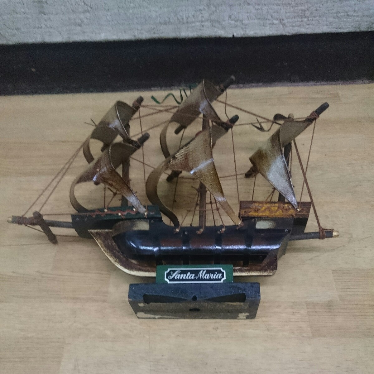 013114 木製 帆船 置物 Santa Maria 帆船模型_画像9