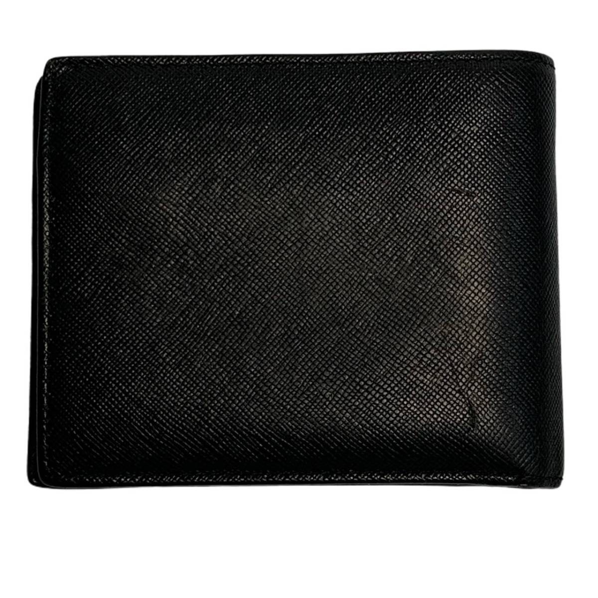 BURBERRY バーバリー 二つ折り財布 型押しレザー ブラック_画像4
