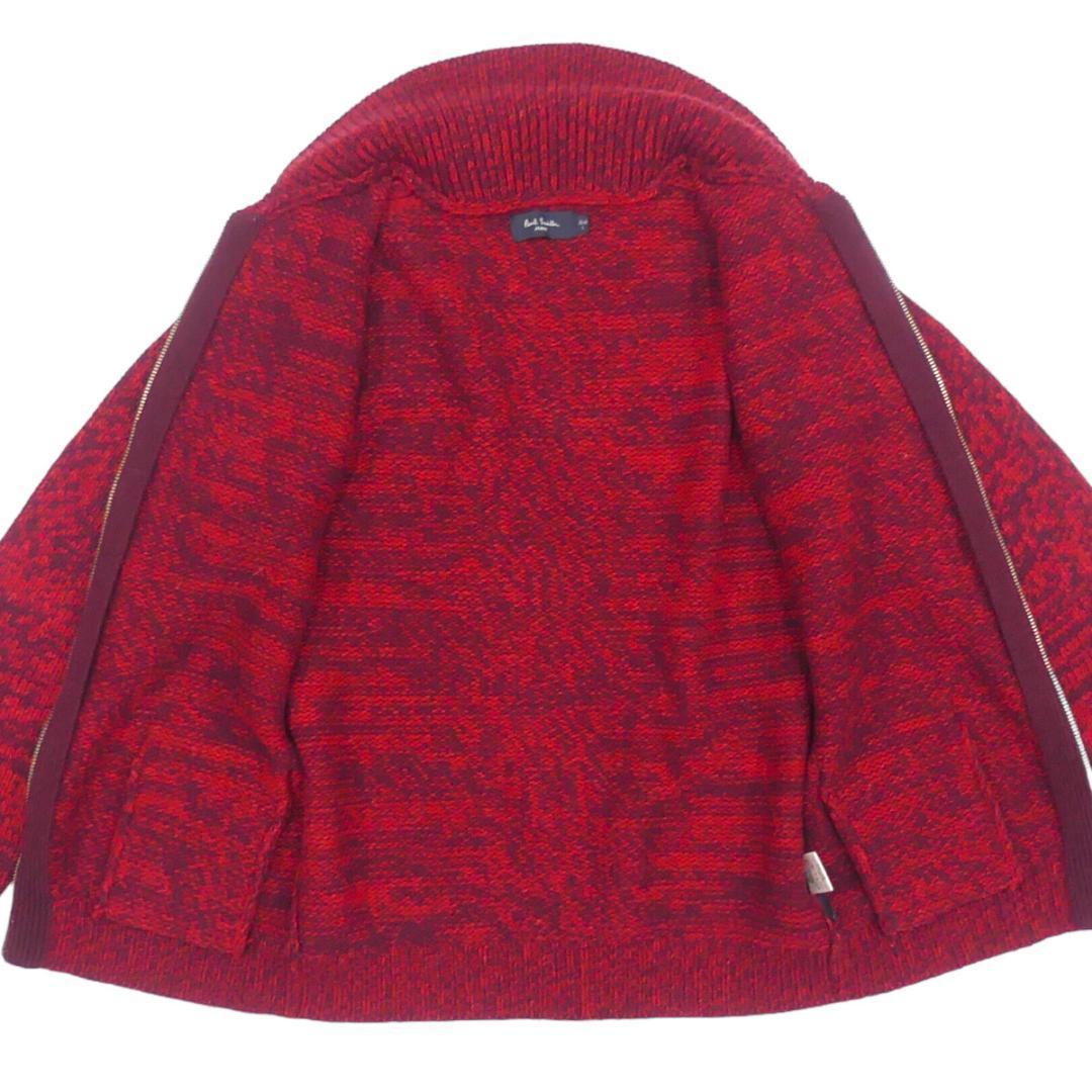  быстрое решение *Paul Smith* мужской L вязаный свитер Paul Smith красный шерсть блузон длинный рукав джемпер верхняя одежда внешний 