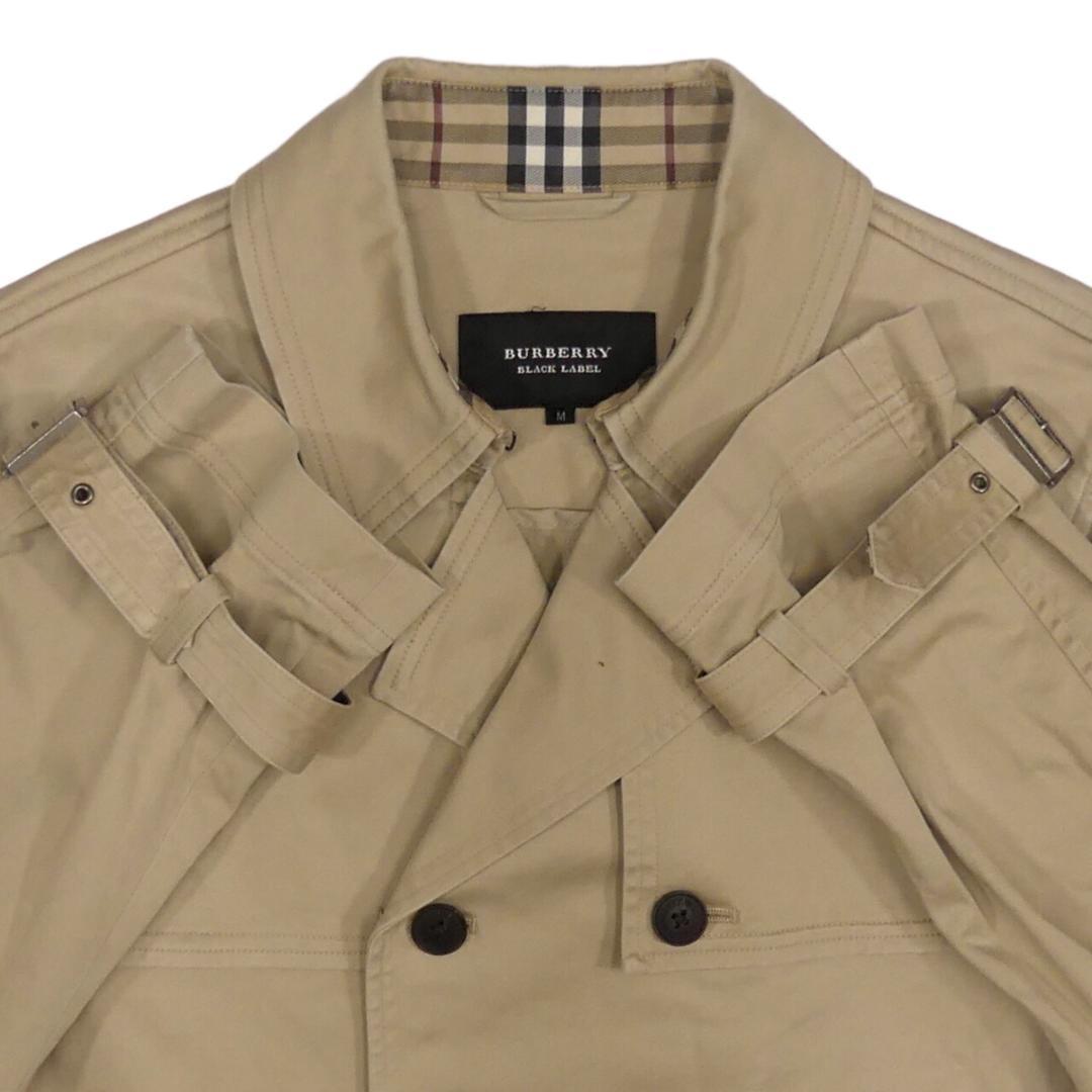 即決★BURBERRY BLACK LABEL★メンズM トレンチコート バーバリーブラックレーベル ベージュ ノバチェック 三陽商会