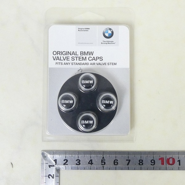 純正品 BMW US エアバルブキャップ 4P エアキャップ アクセサリー ロゴ ワードマーク ブラック 36112210417 新品 ■TP338s■_画像1