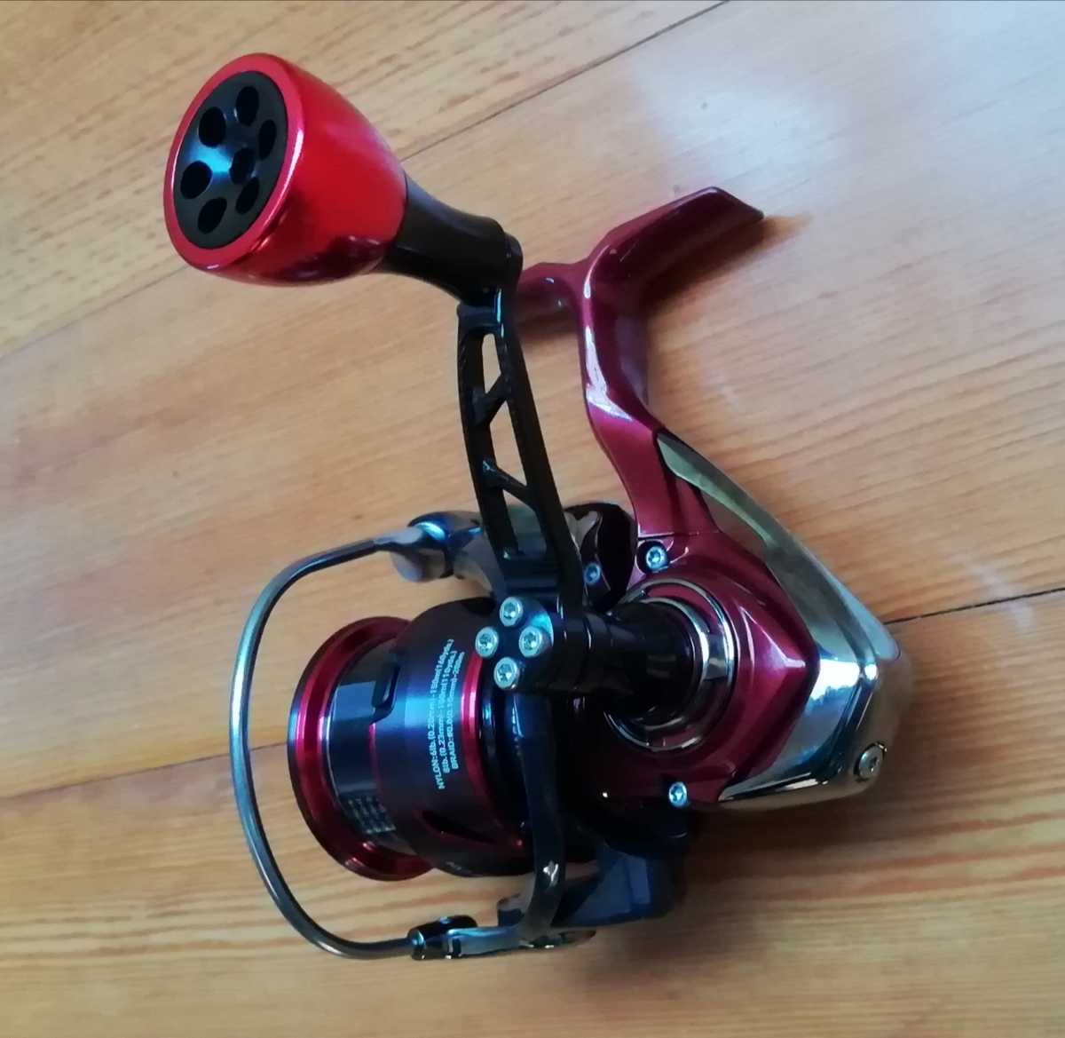 新品未使用 ダイワ用 50㎜ カスタムハンドル レッド 2ボールベアリング DAIWA マシンカットハンドル ねじ込み式ハンドル ダイワ SLP