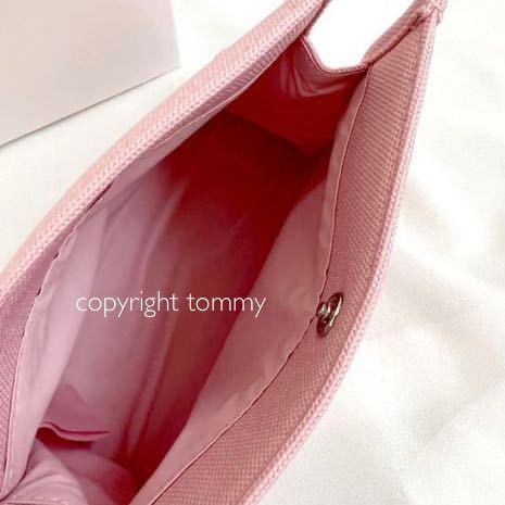 新品 ディオール Dior ポーチ ピンク 化粧ポーチ ロゴ ボタン式 ノベルティ キャンバス コットン ブランド コスメ_画像5