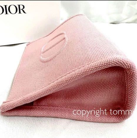 新品 ディオール Dior ポーチ ピンク 化粧ポーチ ロゴ ボタン式 ノベルティ キャンバス コットン ブランド コスメ_画像3