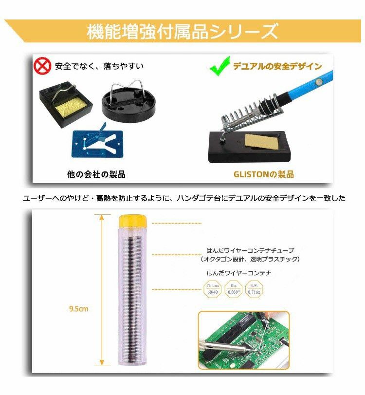 はんだごて セット 温度調節可 ハンダゴテ 60W/110V ケース付