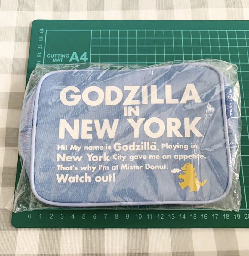  сумка GODZILLA IN NEW YORK Mister Donut OSAMU HARADA. рисовое поле . не использовался прекрасный товар 1990 годы новый товар!