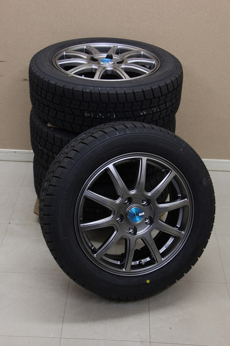 未使用 GOODYEAR ICE NAVI 7 205/55R16 21年製 スタッドレス 冬タイヤ ホイール付きタイヤ LOXARNY SPORT 5H 114.3 16×6.5J ET38_画像1