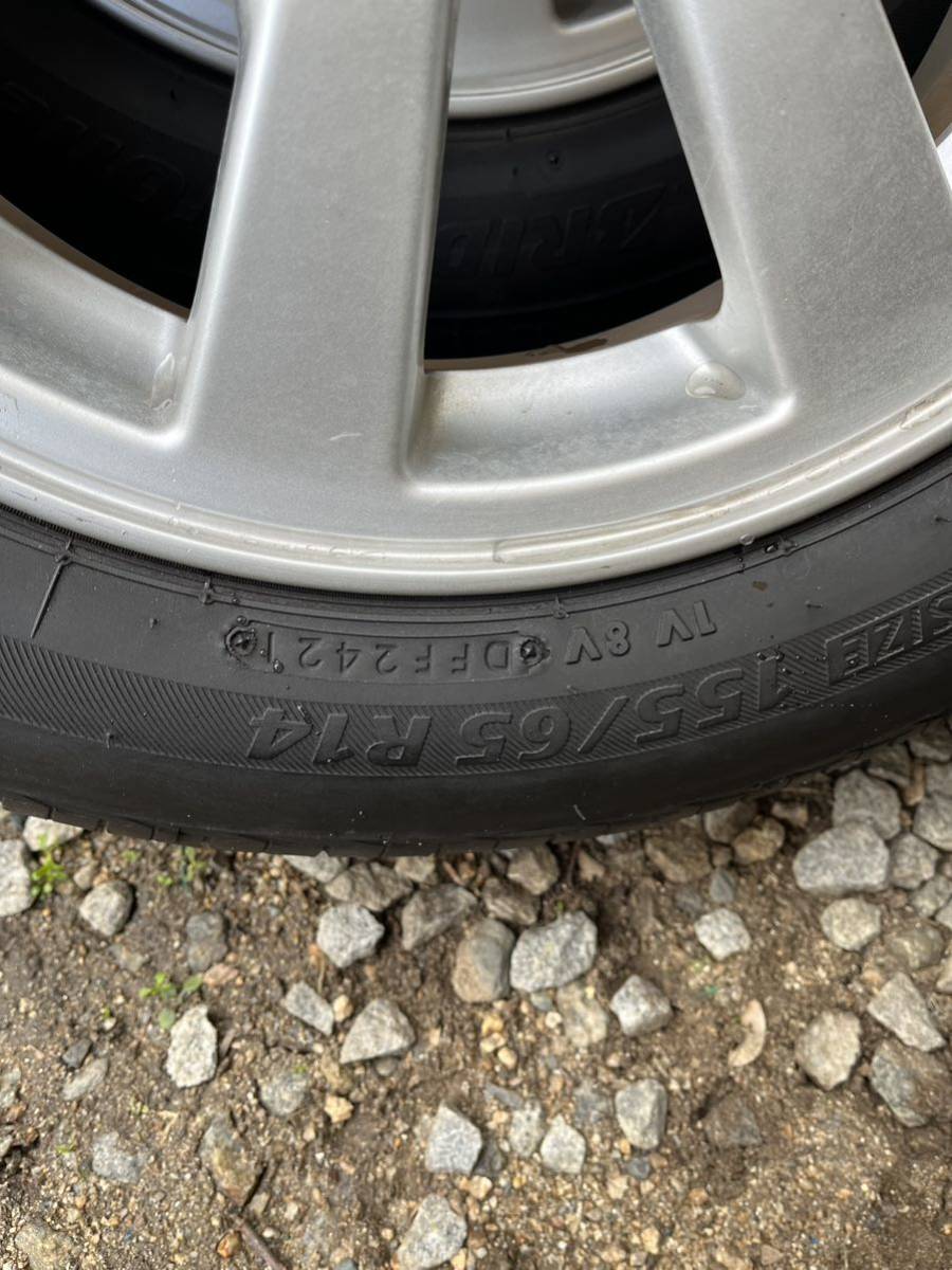 【即決送料無料】中古タイヤ4本セット　155/65R14 BRIDGESTONE ダイハツ　L175S ムーヴ　山有り_画像8