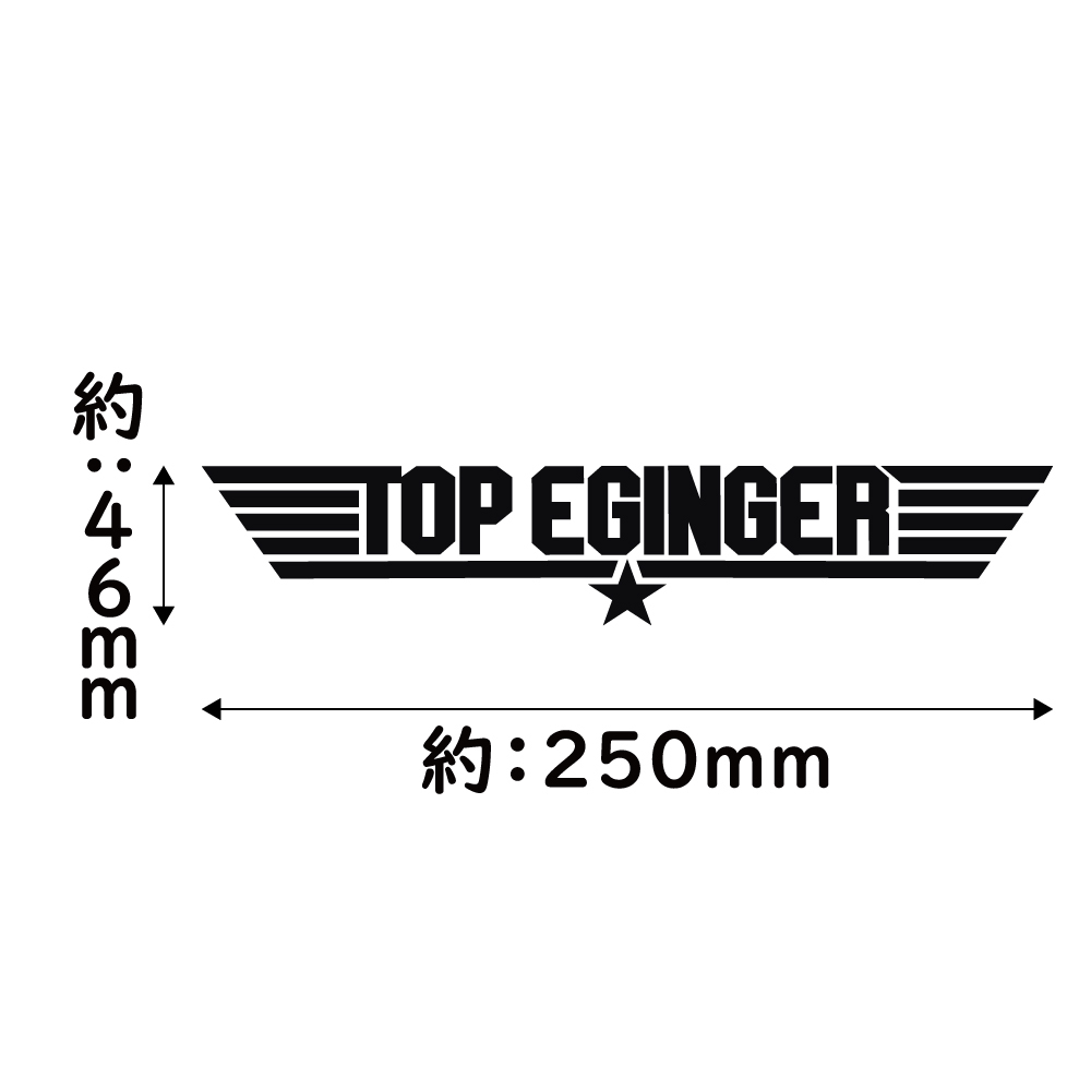 ステッカー TOP EGINGER トップエギンガー オレンジ 縦4.6ｃｍ×横25ｃｍ パロディステッカー イカ釣り エギング エギ_画像3