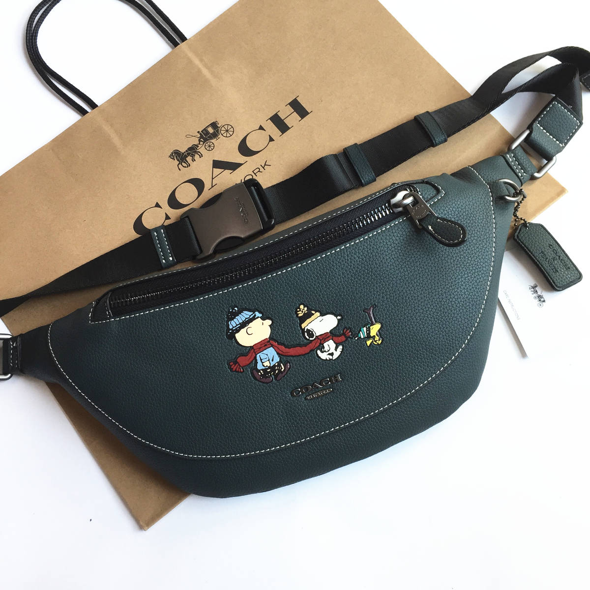 ☆新品☆コーチ/COACH CE618 COACH X PEANUTS ピーナッツコラボ スヌーピーベルトバッグ ウエストバッグ ボディーバッグ アウトレット品_画像1