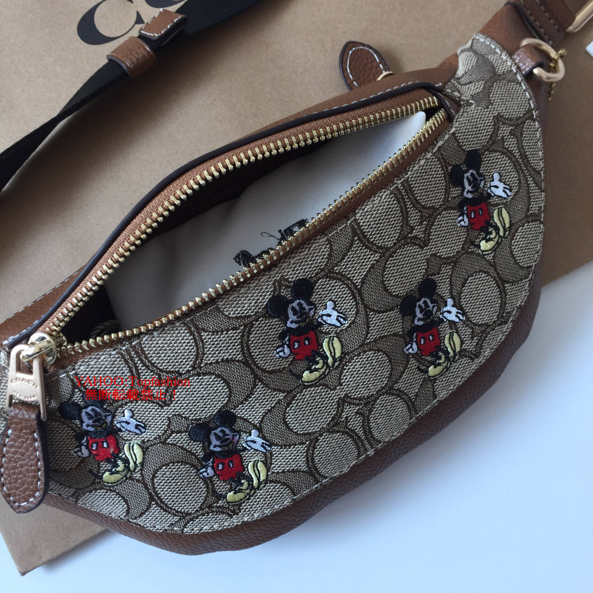 ☆新品☆コーチ/COACH CL961 DISNEY X COACH ジャカード ミッキー プリント ワーレン ミニ ルトバッグ ウエストバッグ アウトレット品_画像7