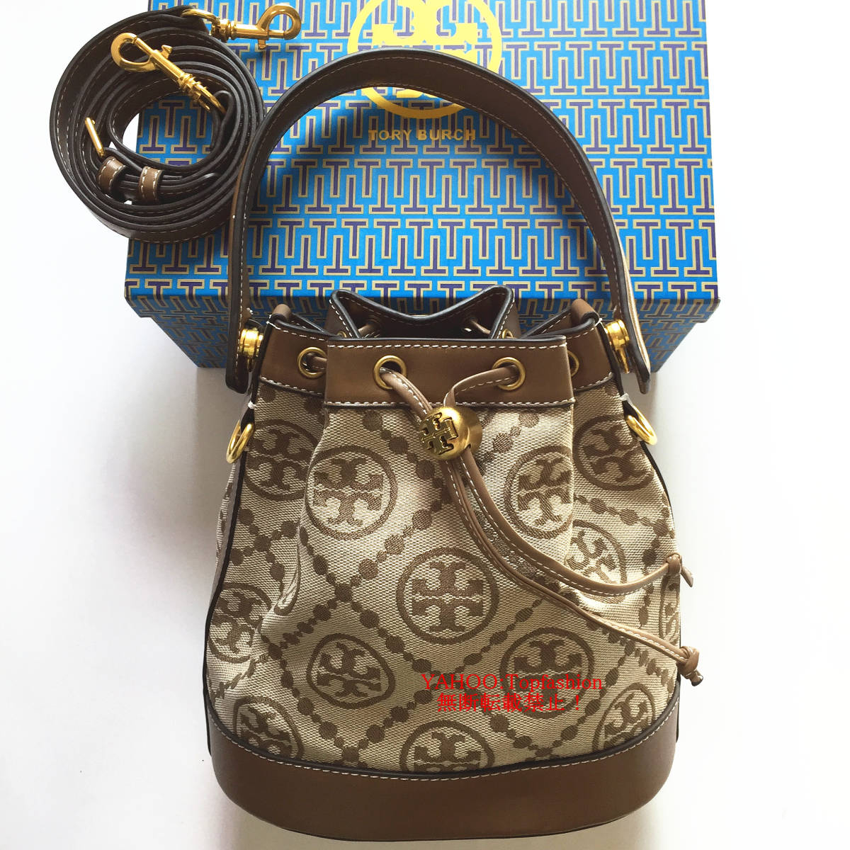 ☆新品☆TORY BURCH/トリーバーチバッグ ブラウン バケットバッグ トートバッグ ショルダーバッグ 2WAYバッグ 箱あり アウトレット品_画像1