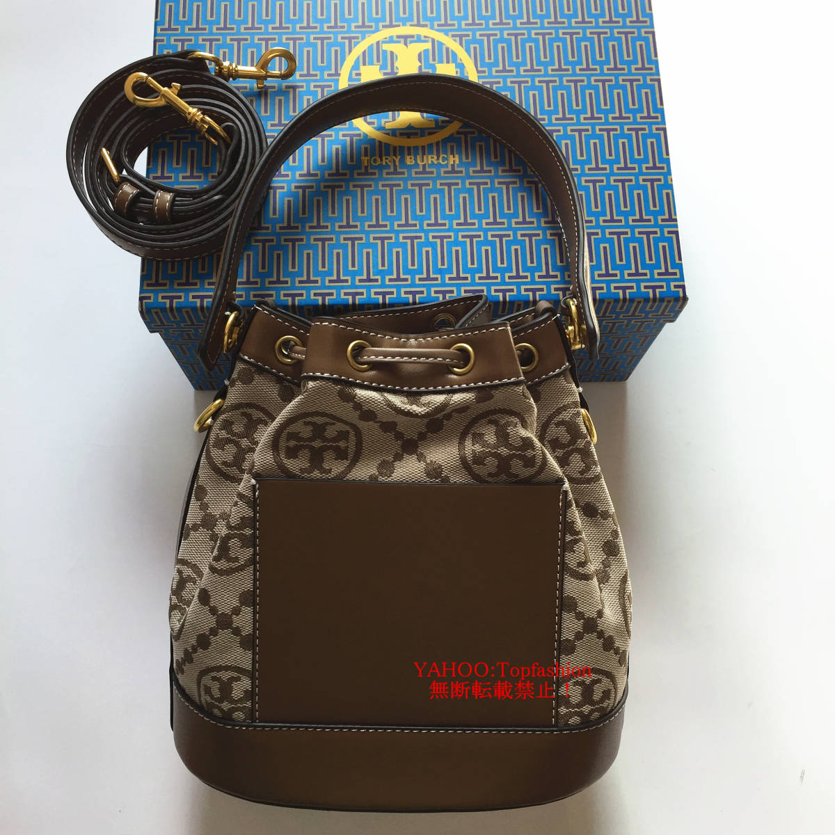 ☆新品☆TORY BURCH/トリーバーチバッグ ブラウン バケットバッグ トートバッグ ショルダーバッグ 2WAYバッグ 箱あり アウトレット品_画像3