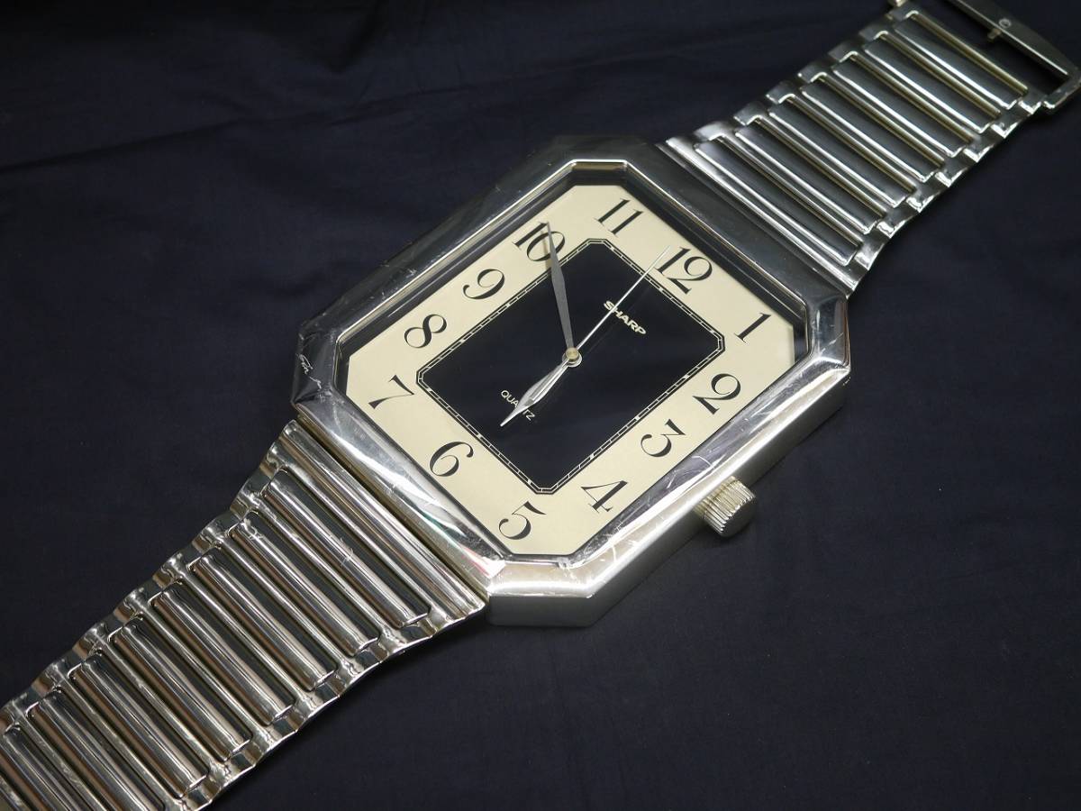 SHARP 腕時計型掛け時計 掛け時計 時計 金 ゴールド シャープ 稼働品 電池付属_画像5