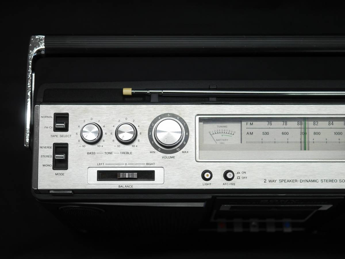 SONY CF-6500 STEREO ZILBA'P ジルバップ 高音質ステレオサウンド AM/FM 2バンド ソニー 昭和レトロ ラジカセ 元箱あり 【動作品】_画像7