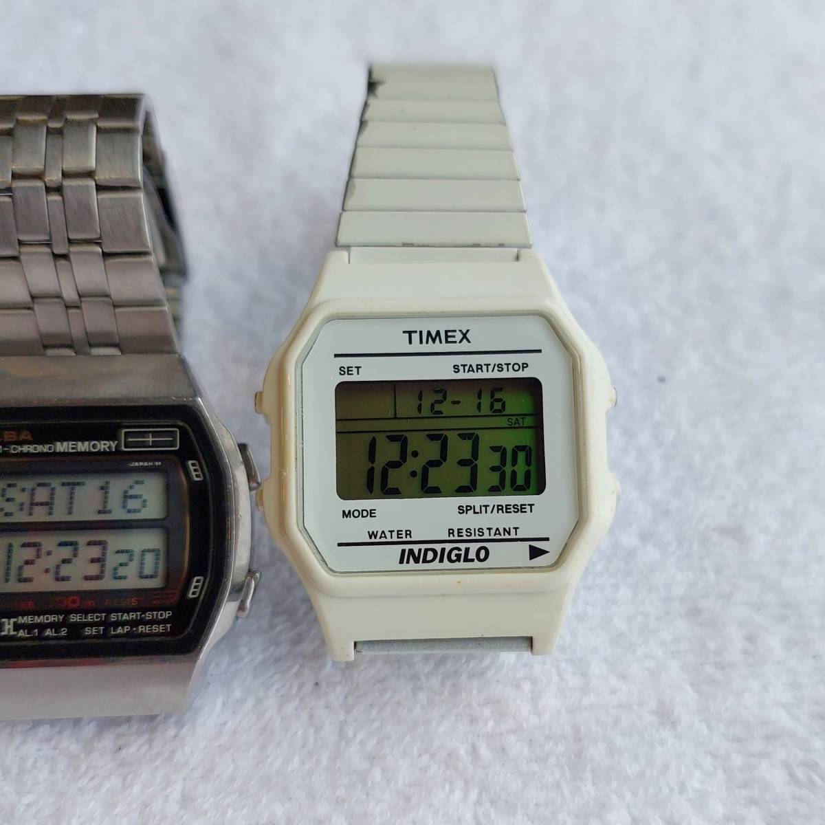 1円スタート　ジャンク腕時計　デジタル時計　カシオ　アルバ　ALBA　タイメックス　TIMEX　まとめ　３個セット　デジタル　メンズ_画像4