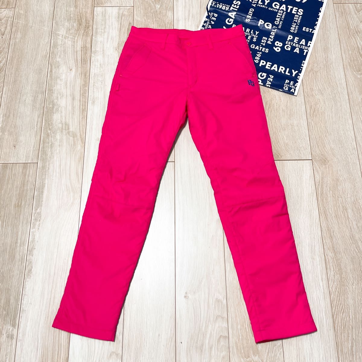 美品　パーリーゲイツ　中綿　パンツ　4 メンズ　ダウンパンツ　ピンク　Mサイズ　PEARLYGATES  防風 保温