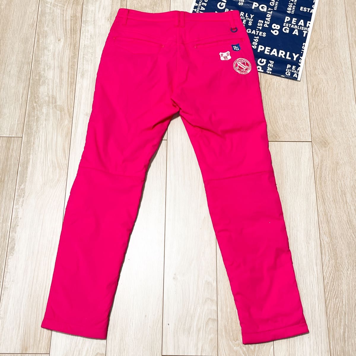 美品　パーリーゲイツ　中綿　パンツ　4 メンズ　ダウンパンツ　ピンク　Mサイズ　PEARLYGATES  防風 保温