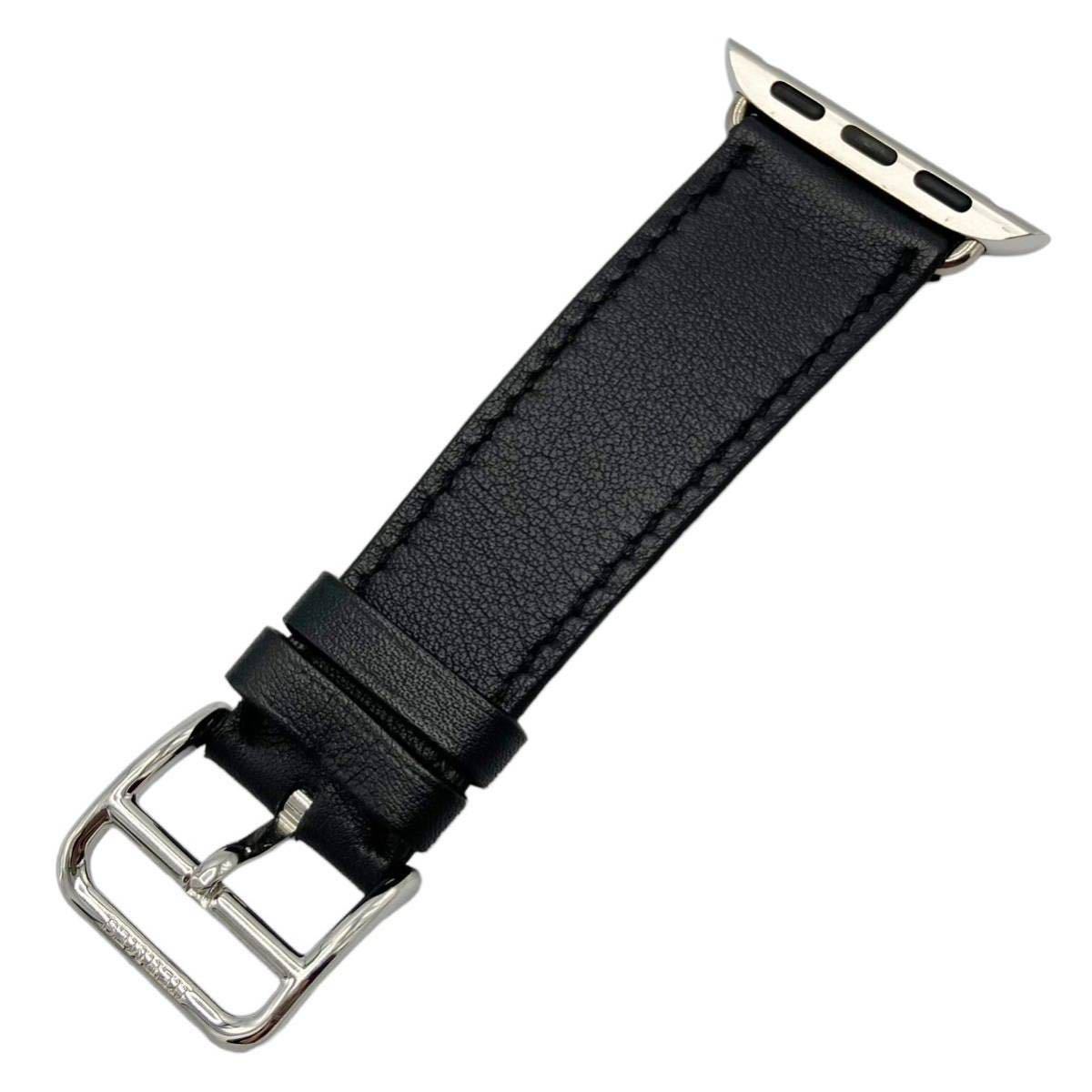 美品】Apple Watch アップルウォッチ エルメス HERMES ドゥブルトゥール レザー ストラップ ベルト バンド ブラック - その他 美品】Apple Watch アップルウォッチ エルメス HERMES ドゥブルトゥール レザー ストラップ ベルト バンド ブラック - その他