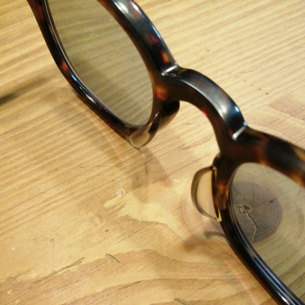 MOSCOT　LEMTOSH モスコット　レムトッシュ TORTOICE　べっ甲　鼈甲　度なし 鼻盛り加工済み　グリーンレンズ　ブルーレンズ　サングラス_画像8