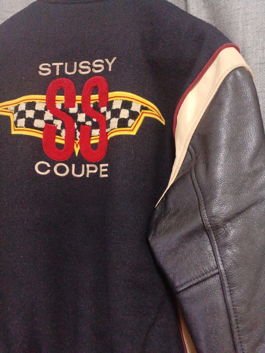  STUSSY OLD STUSSY オールドステューシー BURLY GEAR SS COUPE VARSITY JACKET 袖革ウールスタジャン アワードジャケット サイズSM_画像6