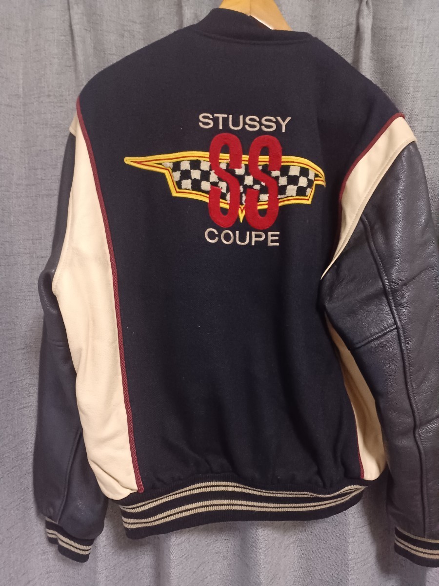  STUSSY OLD STUSSY オールドステューシー BURLY GEAR SS COUPE VARSITY JACKET 袖革ウールスタジャン アワードジャケット サイズSM_画像5