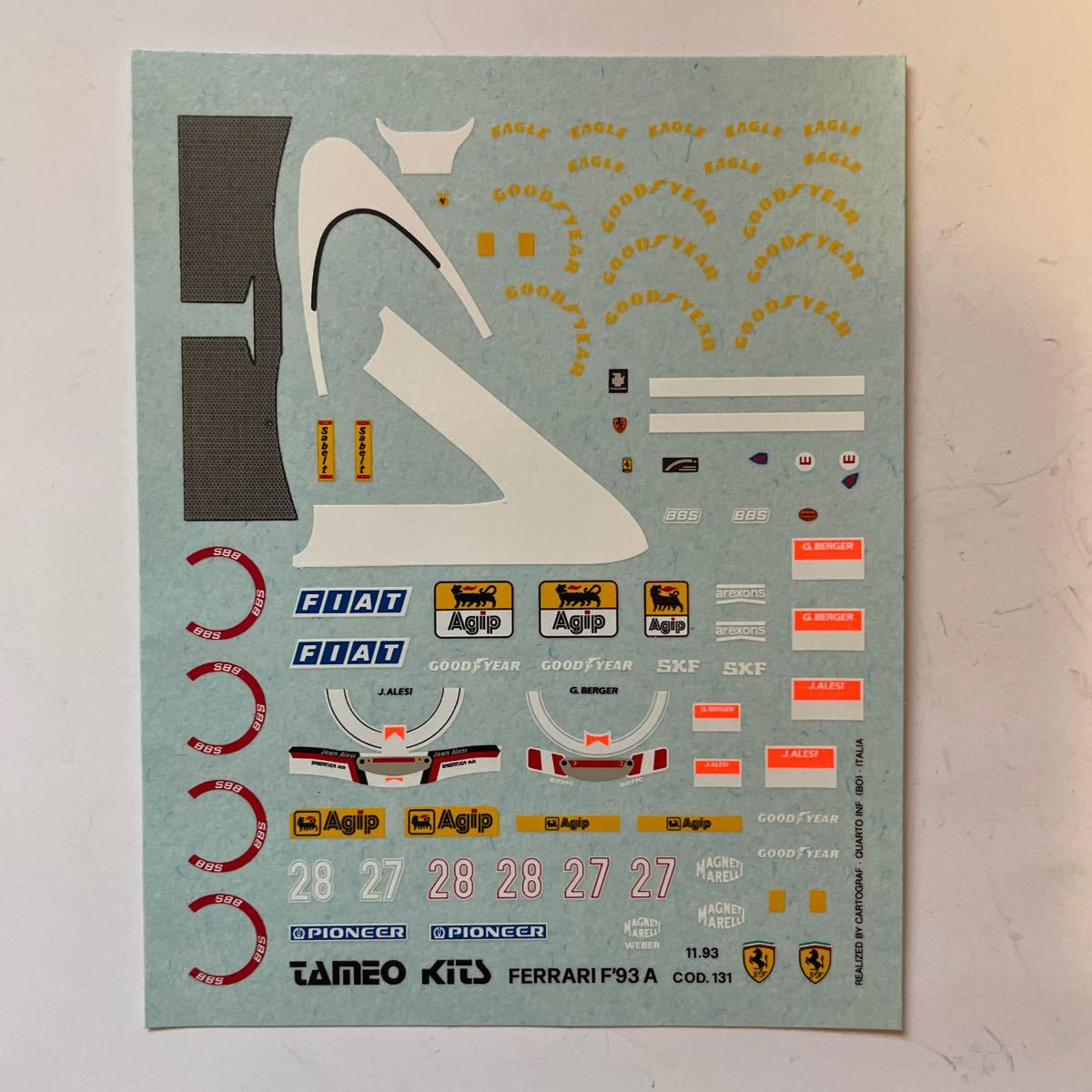 TAMEO 1/43 タメオ メタルキット フェラーリ93A F1 送料無料_画像9