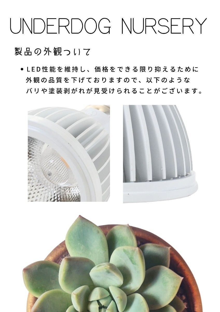 植物育成ライト 10W 4000K 1個 白色 太陽光 フルスペクトル LED